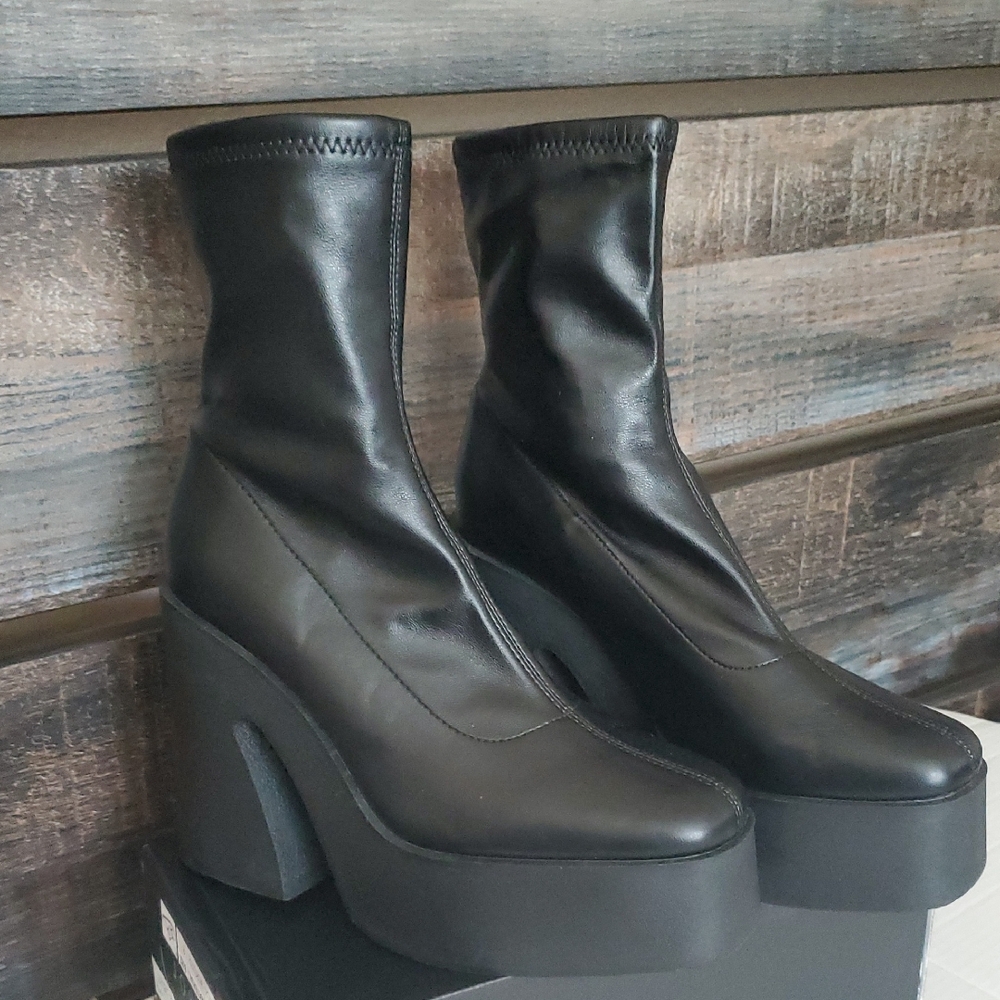 Black Platform Ankle Boots